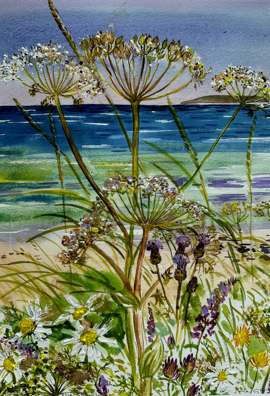 Hand finished print A3 size unframed/Cow parsley on the shoreline
