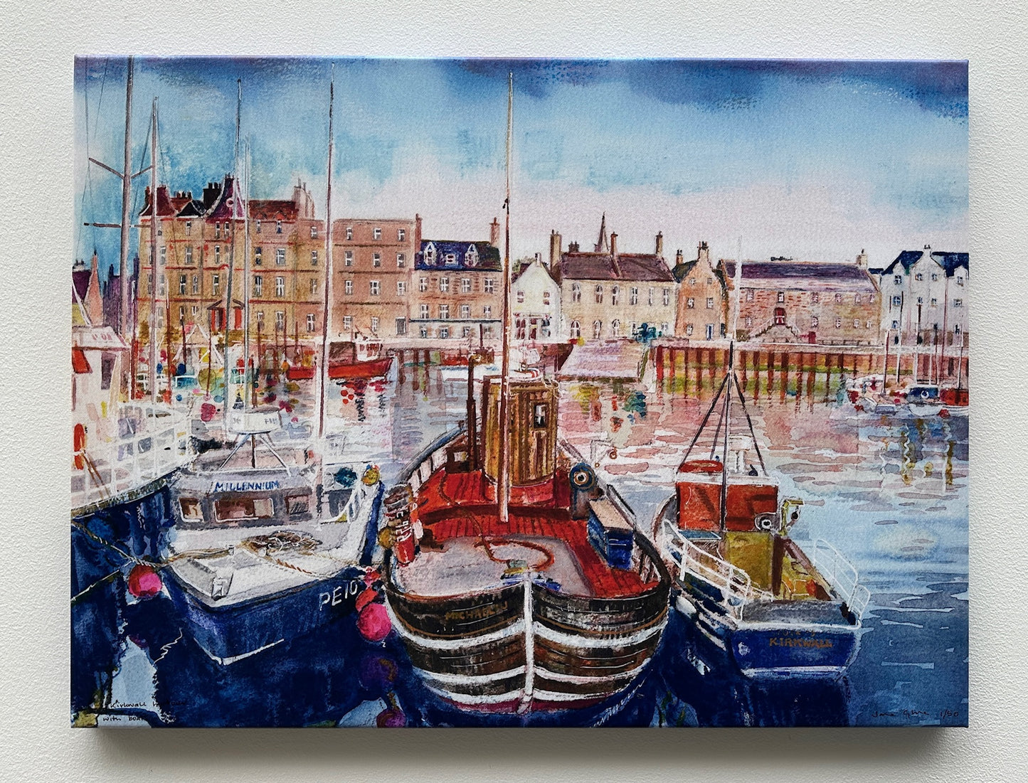 Canvas print/Kirkwall harbour with boats