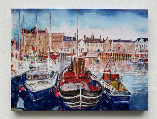 Canvas print/Kirkwall harbour with boats