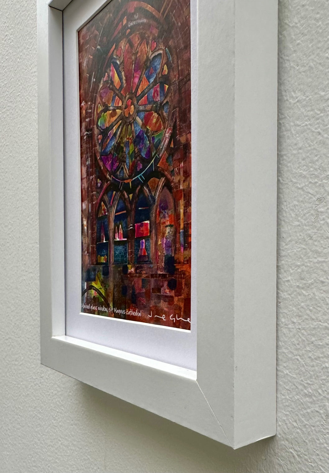 Small framed print/St Magnus cathedral stained glass window