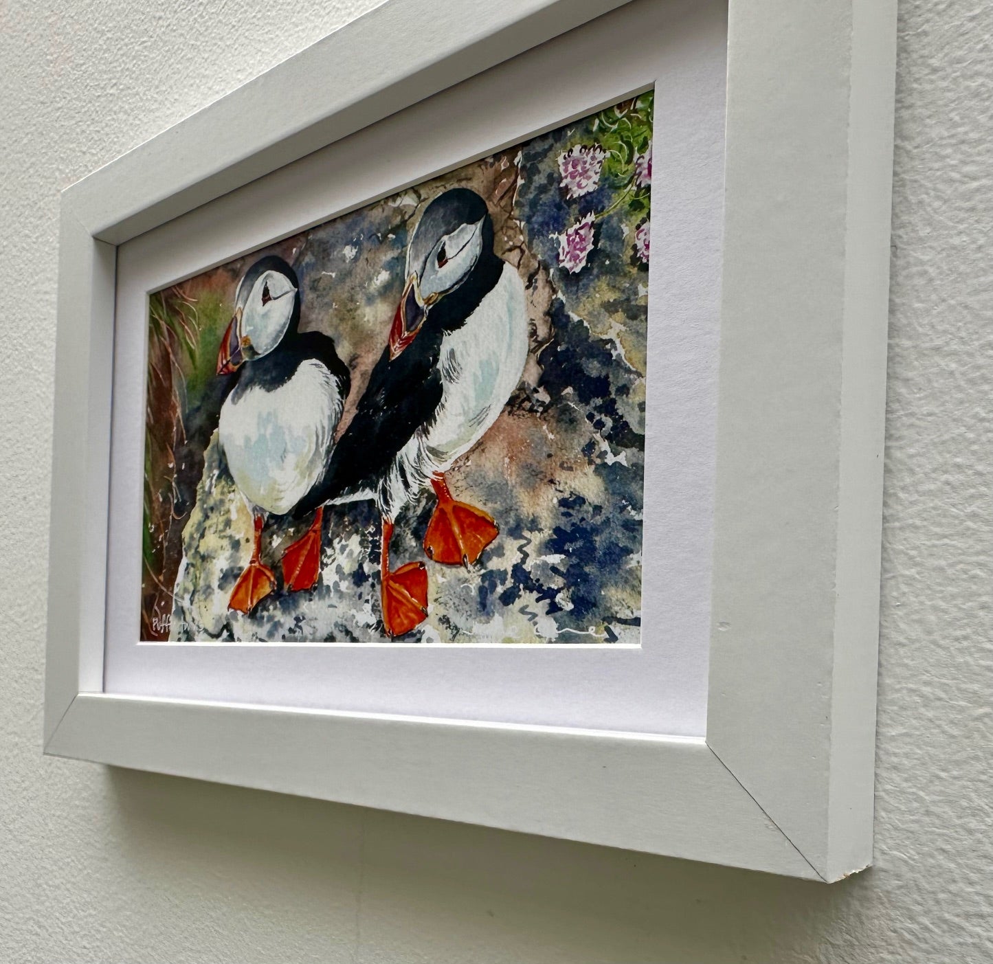 Small framed print/Puffin twins