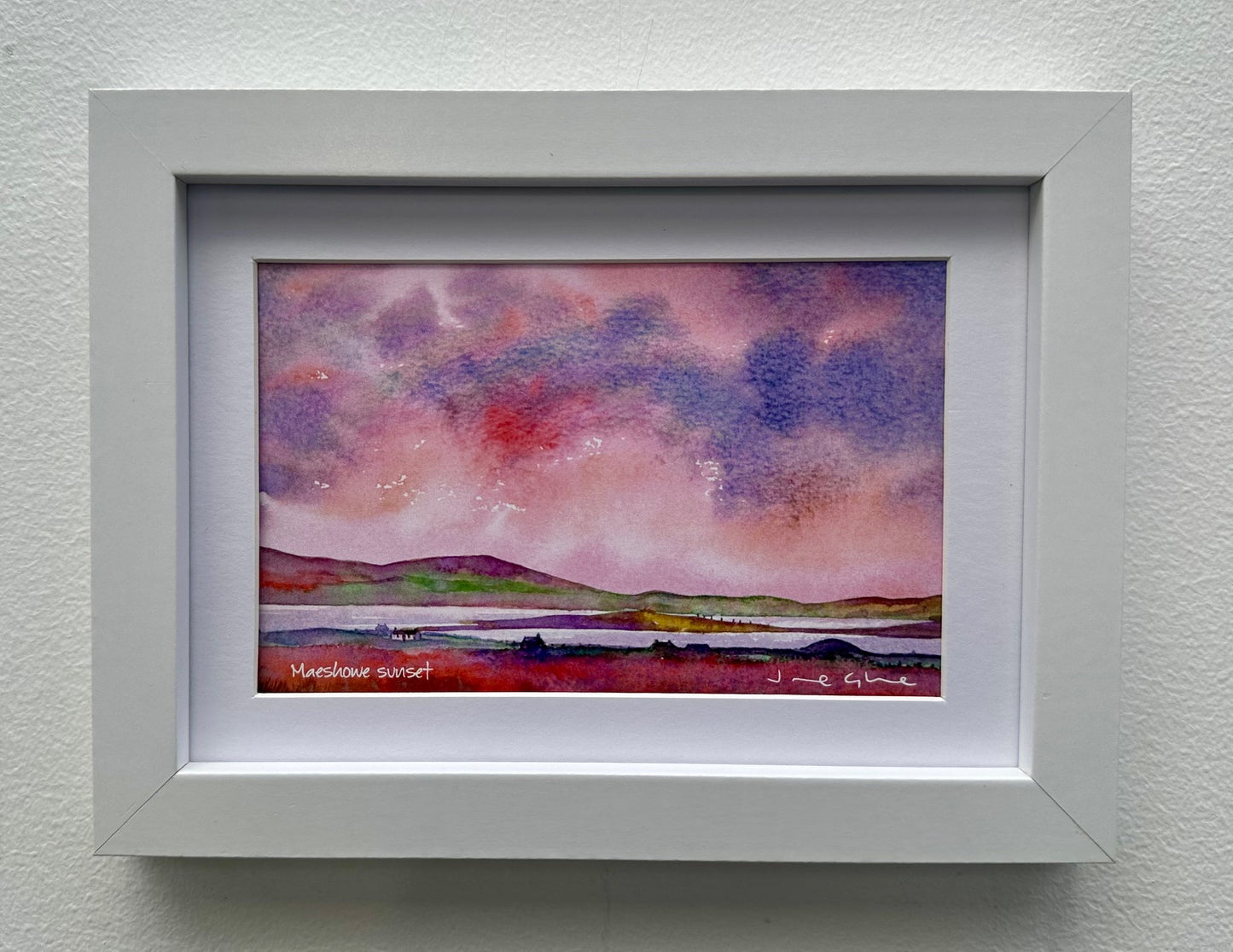 Small framed print/Maeshowe sunset