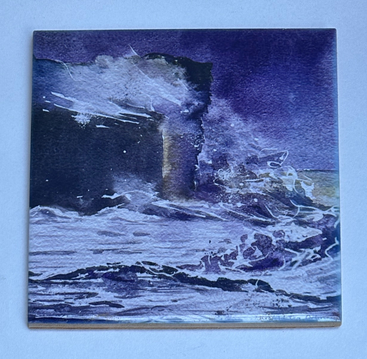 Medium ceramic tile/Wild sea, Orkney