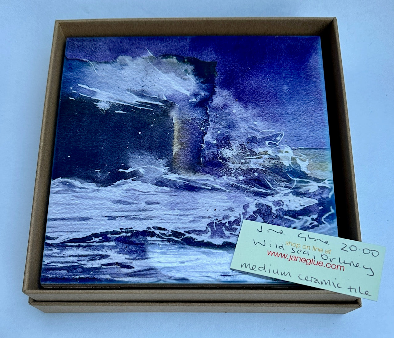 Medium ceramic tile/Wild sea, Orkney