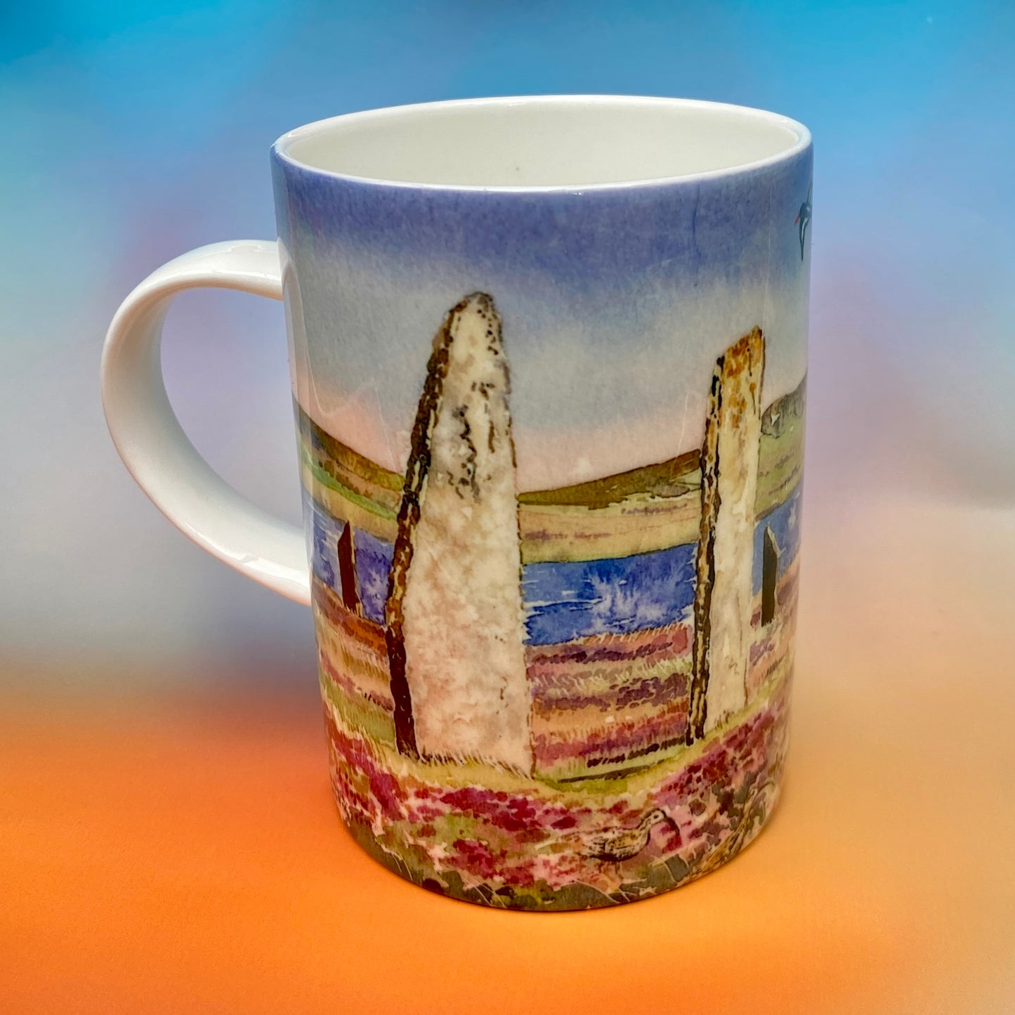 Fine bone china mug/Oystercatchers and curlews at The Ring of Brodgar