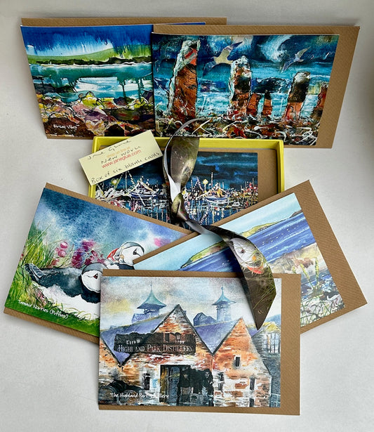 Boxed set of six cards/New work